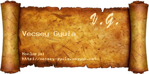 Vecsey Gyula névjegykártya