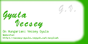 gyula vecsey business card